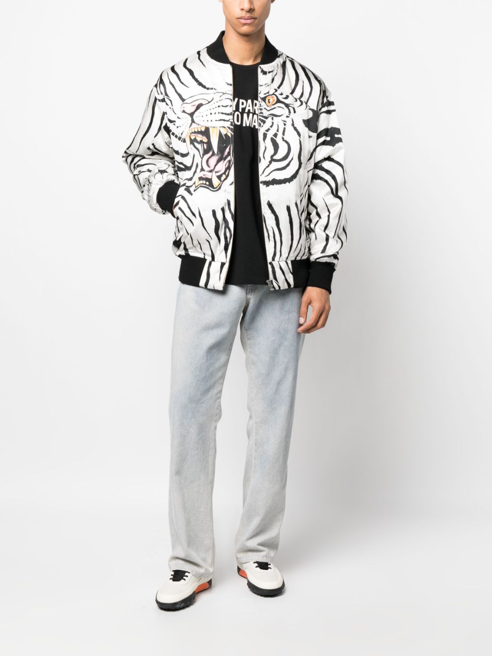 X Tim Lehi White Ska Bomber Jacket