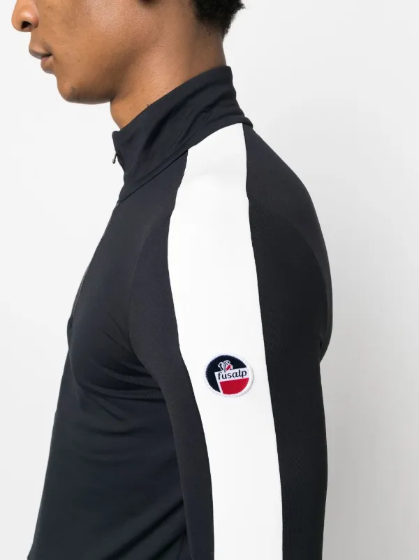 Fusalp ストライプパネル ハーフジップ トップ | ブラック | FARFETCH JP