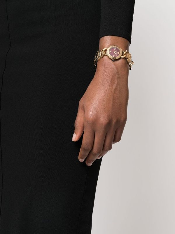 Gold medusa stud icon bracelet outlet watch