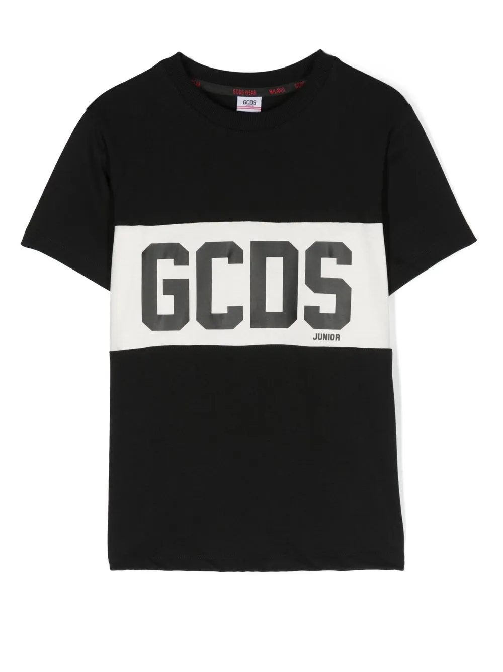 

Gcds Kids playera con logo y estampado de rayas - Negro