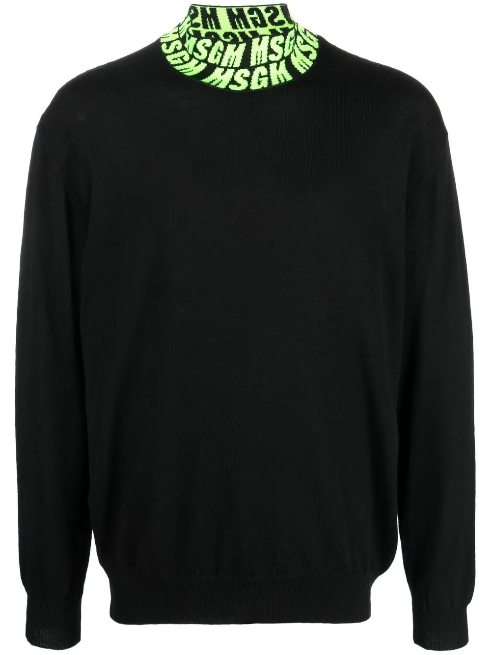 

MSGM jacquard-logo collar jumper - Black