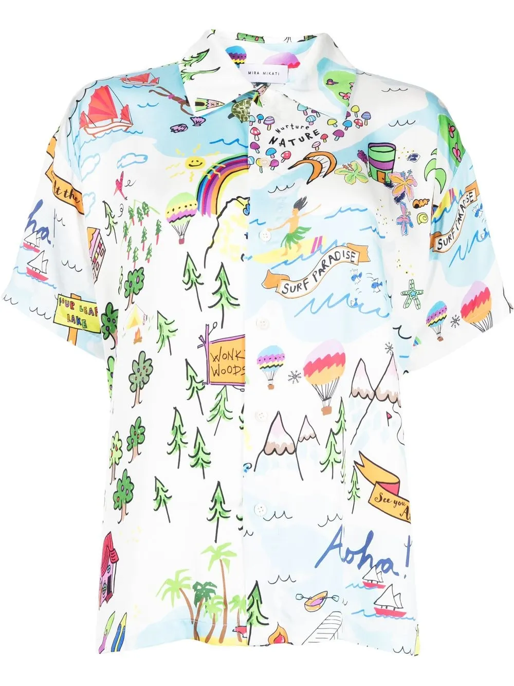 

Mira Mikati camisa con estampado gráfico - Blanco