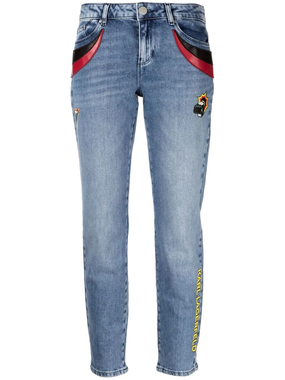 

Karl Lagerfeld jeans slim con logo estampado - Azul