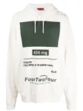 424 graphic-print cotton hoodie - White
