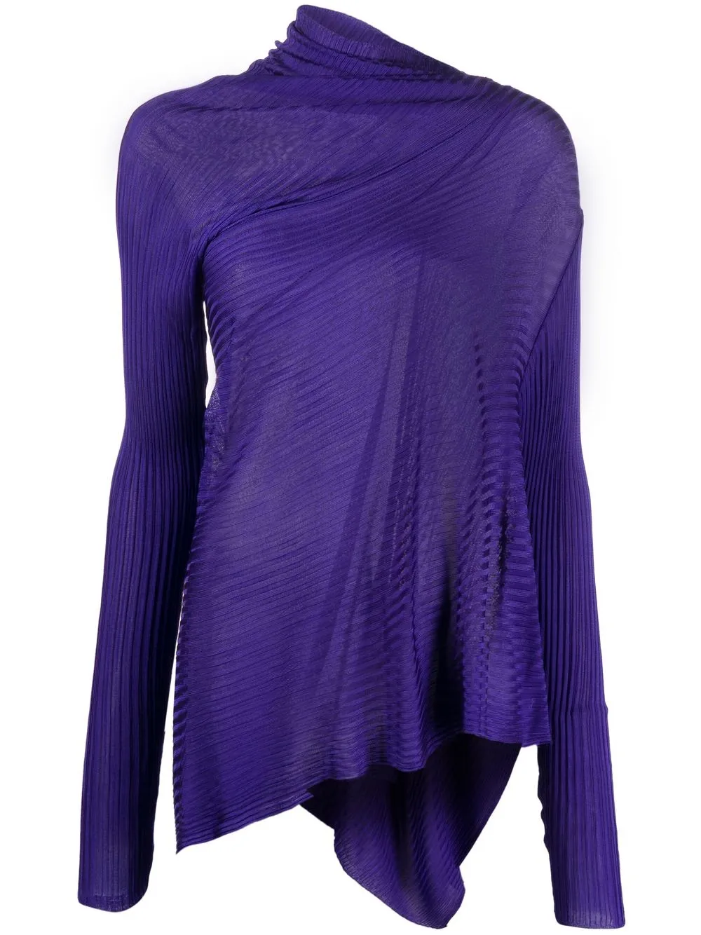 

Marques'Almeida asymmetric ribbed-knit jumper - Purple