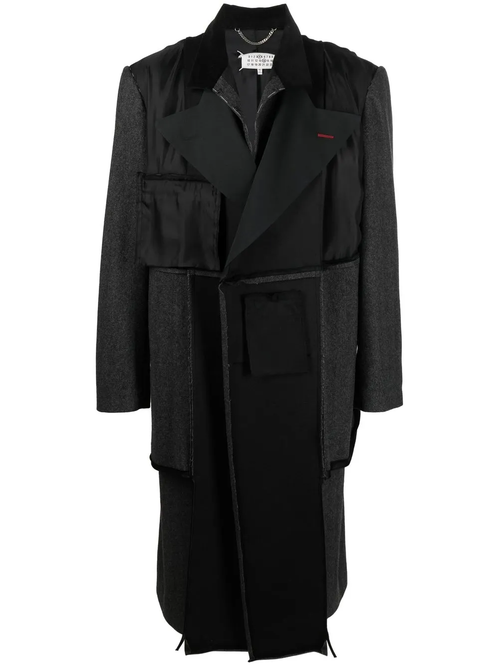 Maison Margiela Panelled-design Mid-length Coat In Grau