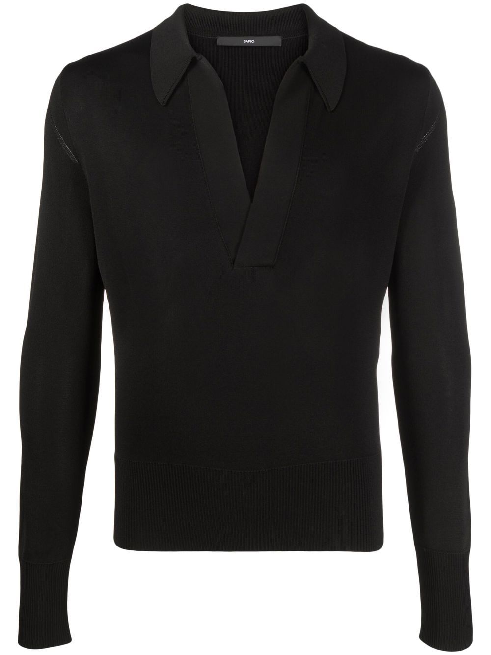 

SAPIO V-neck knit jumper - Black