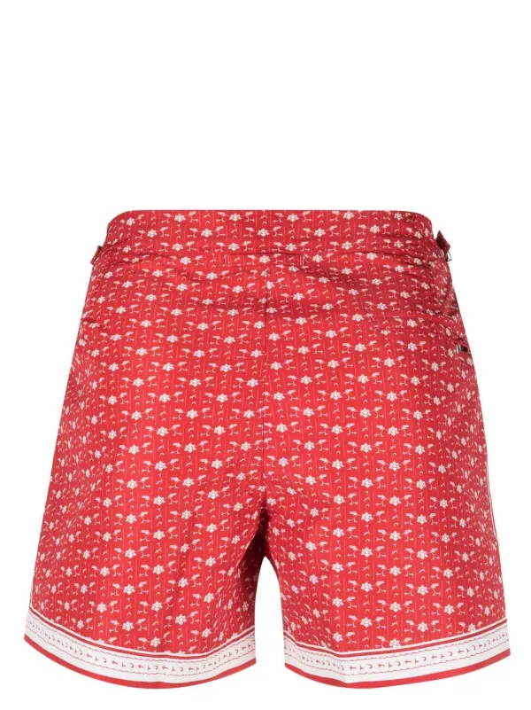 Red and white deals board shorts