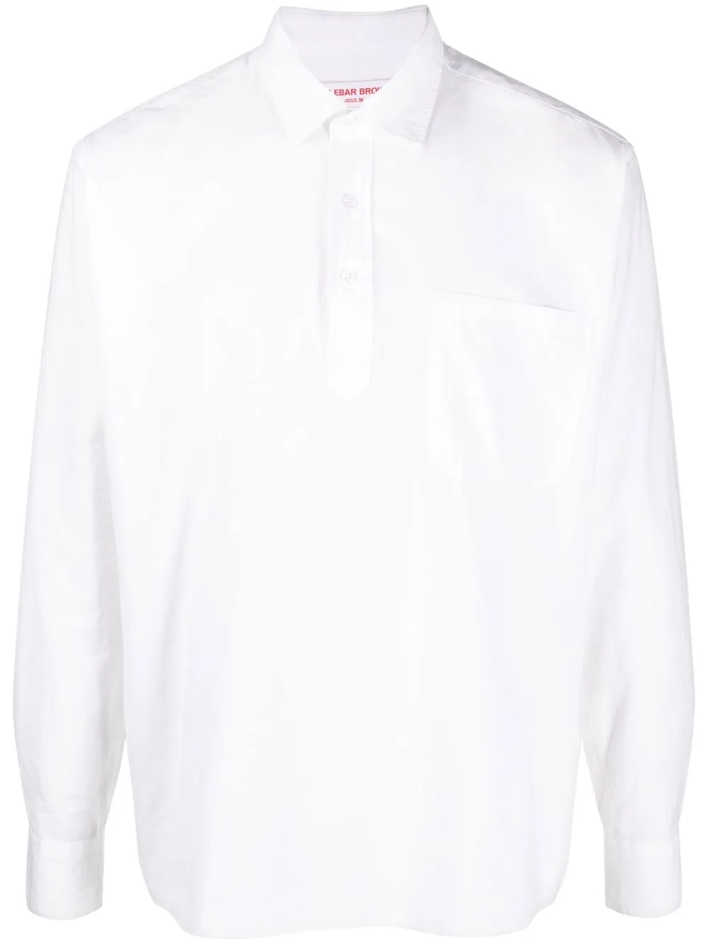 

Orlebar Brown playera tipo polo Shanklin manga larga - Blanco