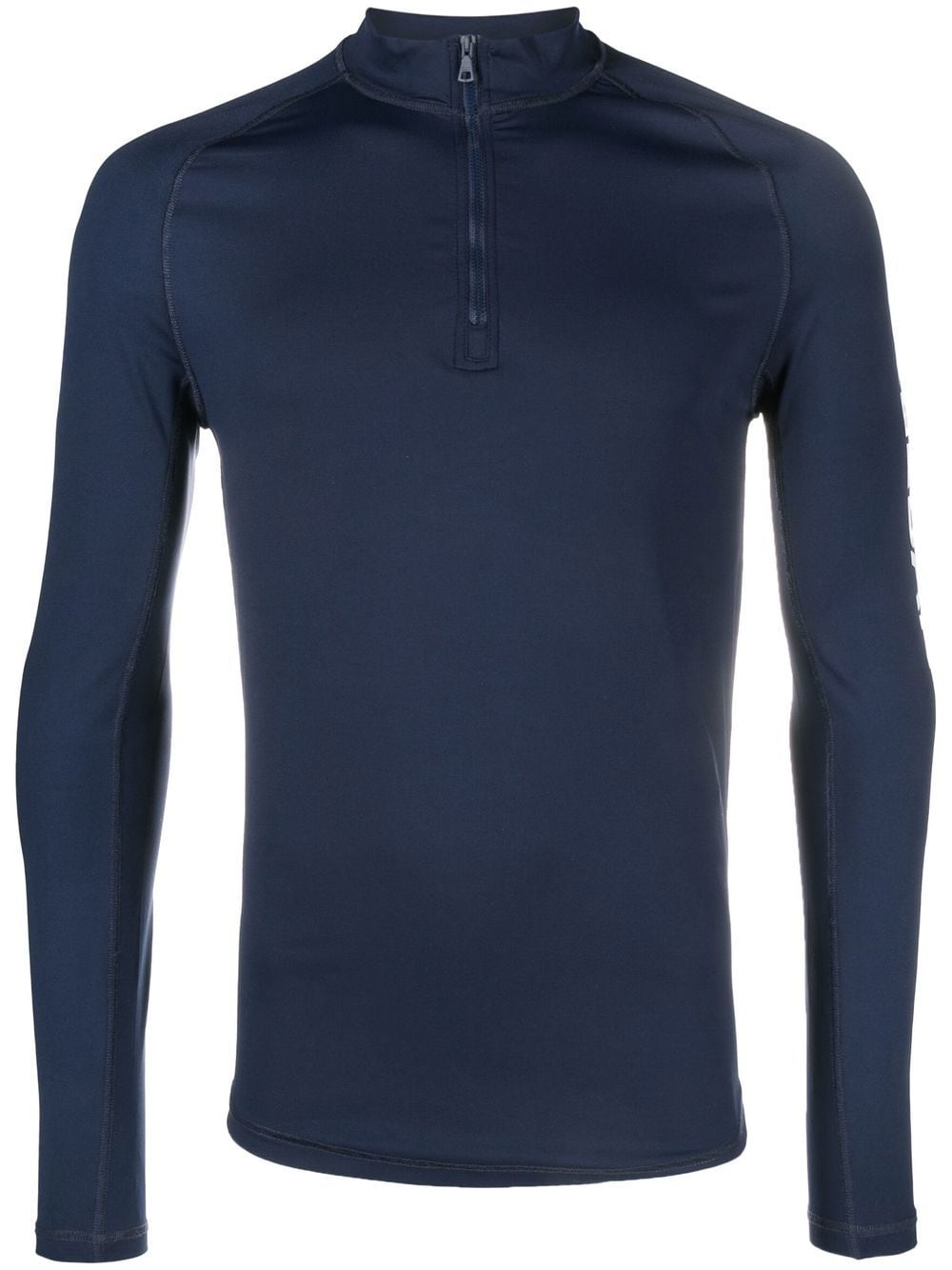 Shop Orlebar Brown Logo-print Short-zip Sweatshirt In Blue