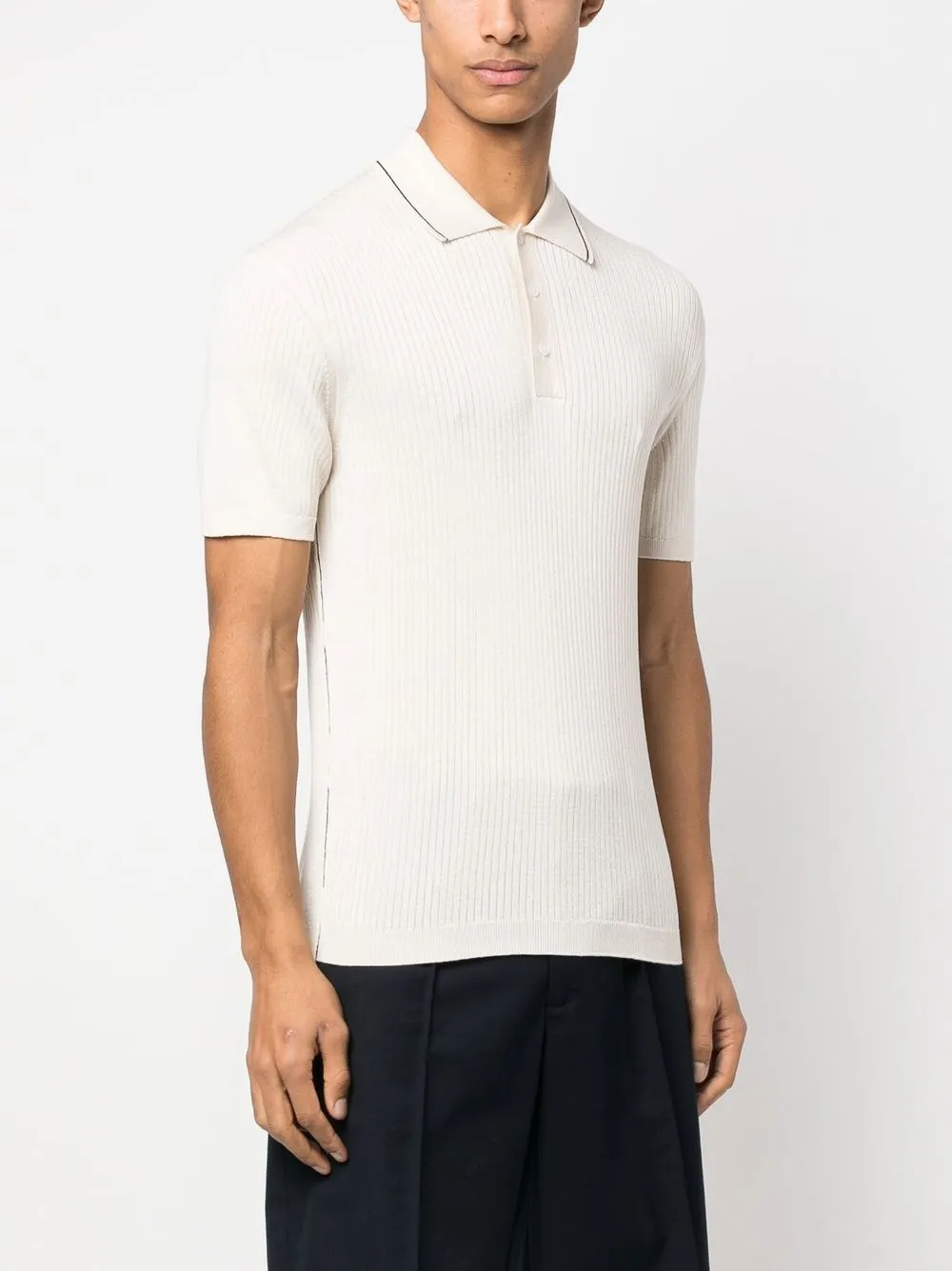  Orlebar Brown Geripptes Maranon Poloshirt   Nude 