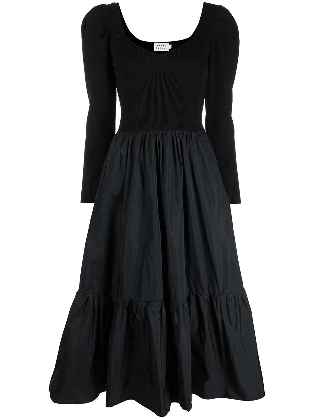 

Tanya Taylor Eleanora contrasting-panel dress - Black