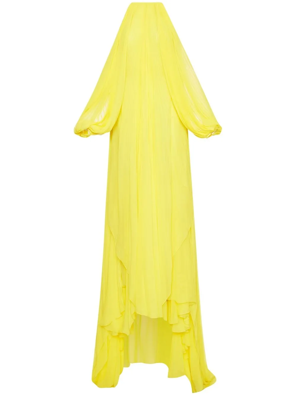 

Oscar de la Renta gathered-detail cold-shoulder dress - Yellow
