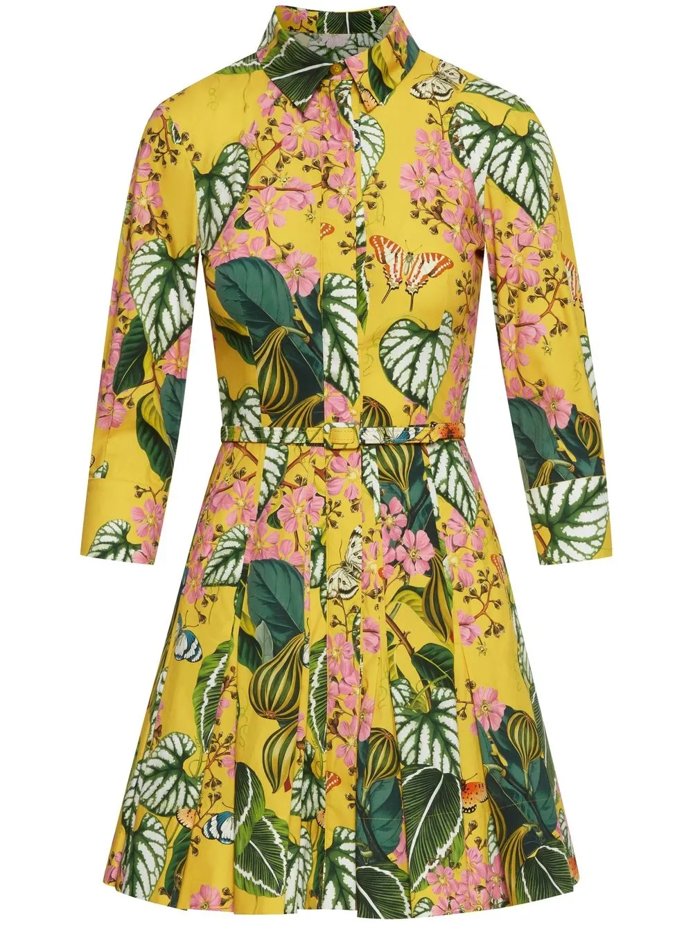 

Oscar de la Renta floral-print belted dress - Yellow