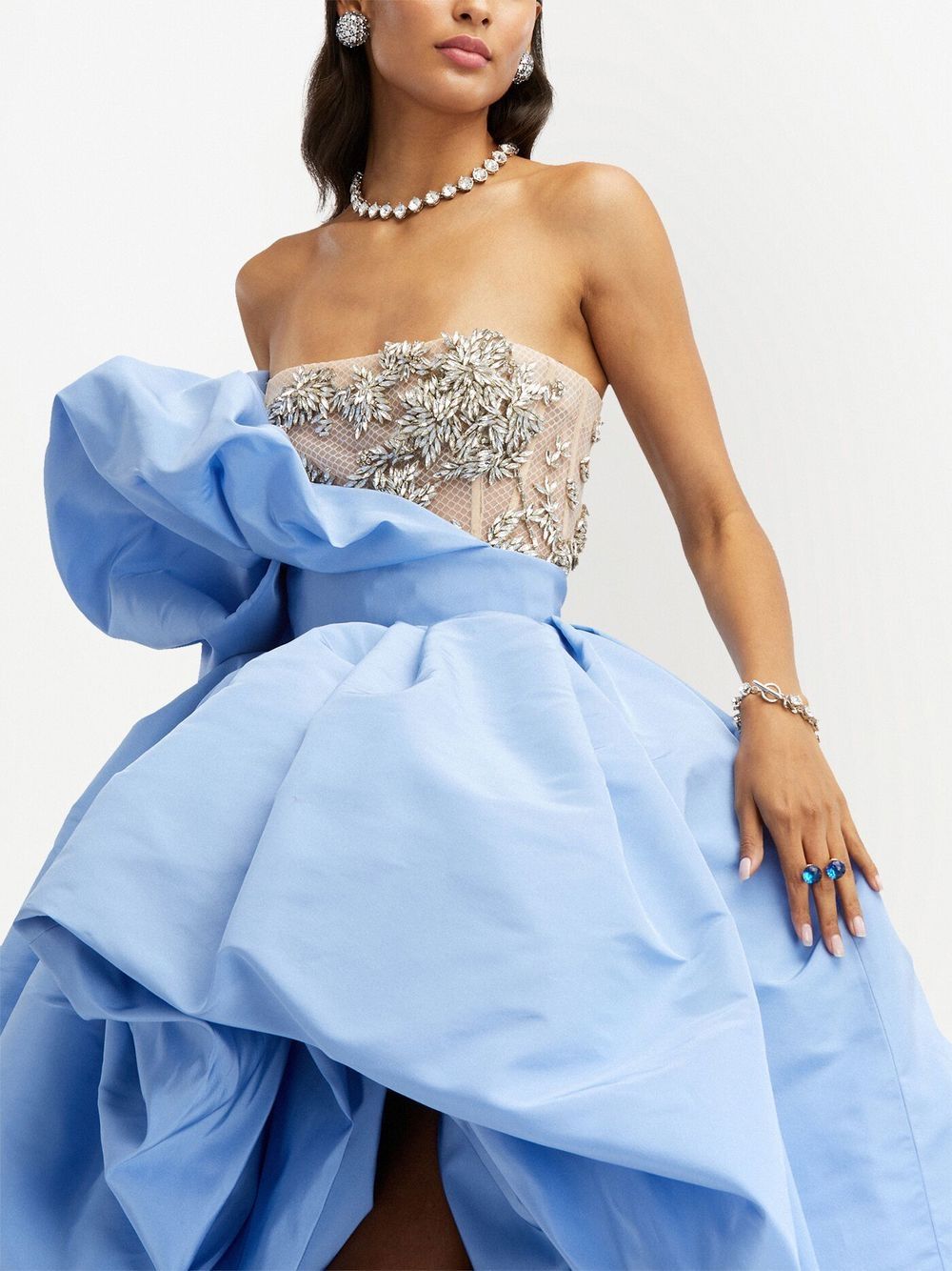 Oscar De La Renta crystal-embellished Structured Evening Gown - Farfetch