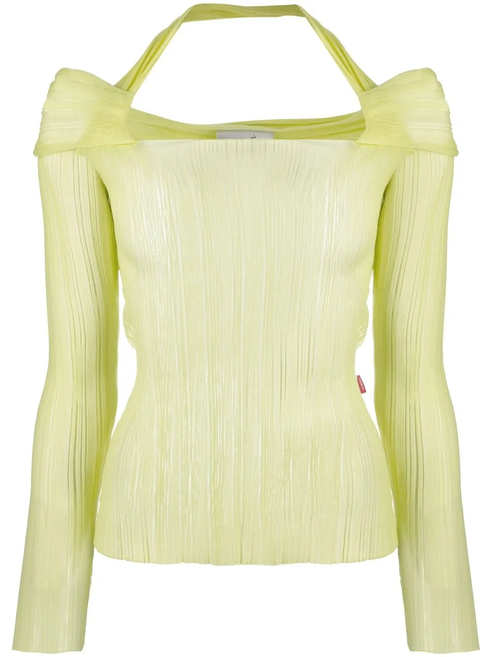 

Coperni top de malla con cuello halter - Amarillo