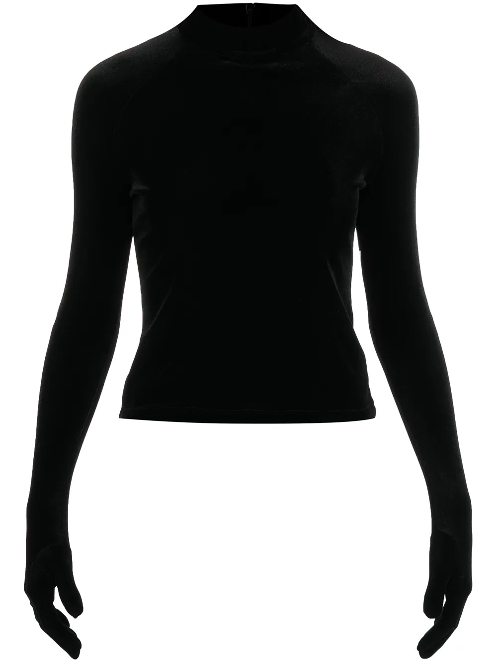

Melitta Baumeister velvet glove sleeves top - Black