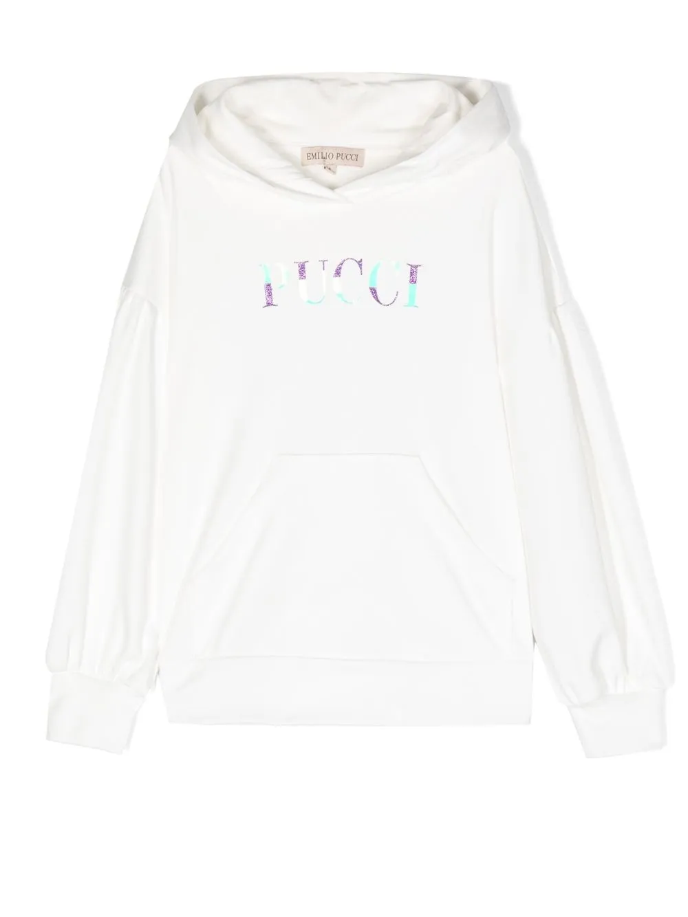 Pucci Junior Logo-print Cotton Hoodie In Weiss