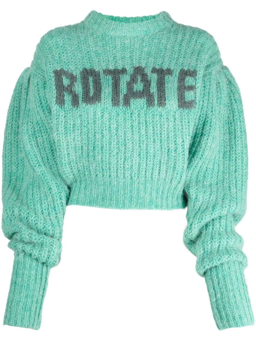 

ROTATE intarsia-knit logo cropped jumper - Green