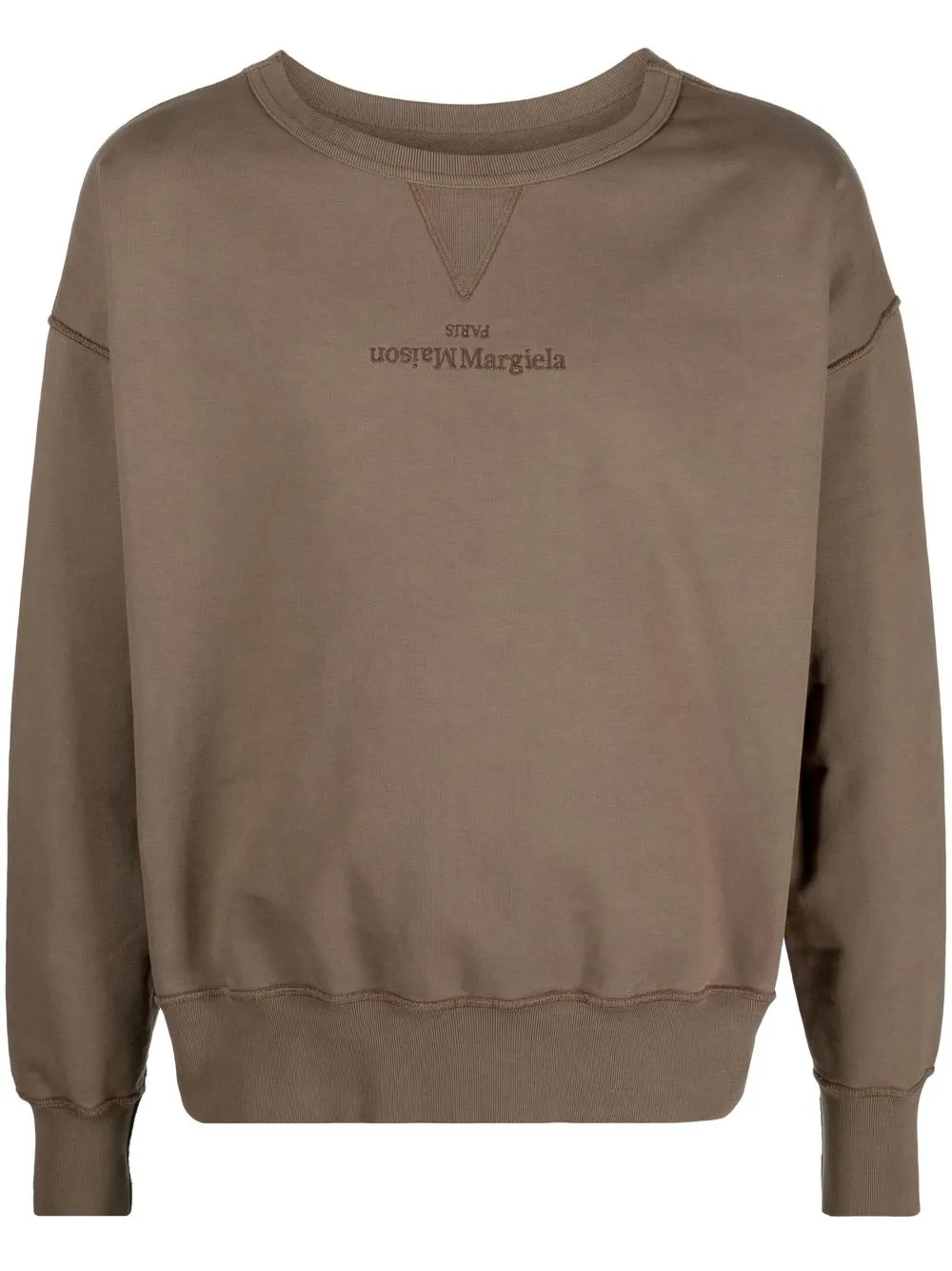 

Maison Margiela sudadera con logo bordado - Marrón