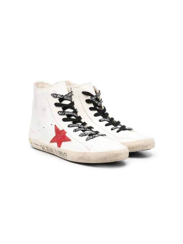 high top sneakers with star on side