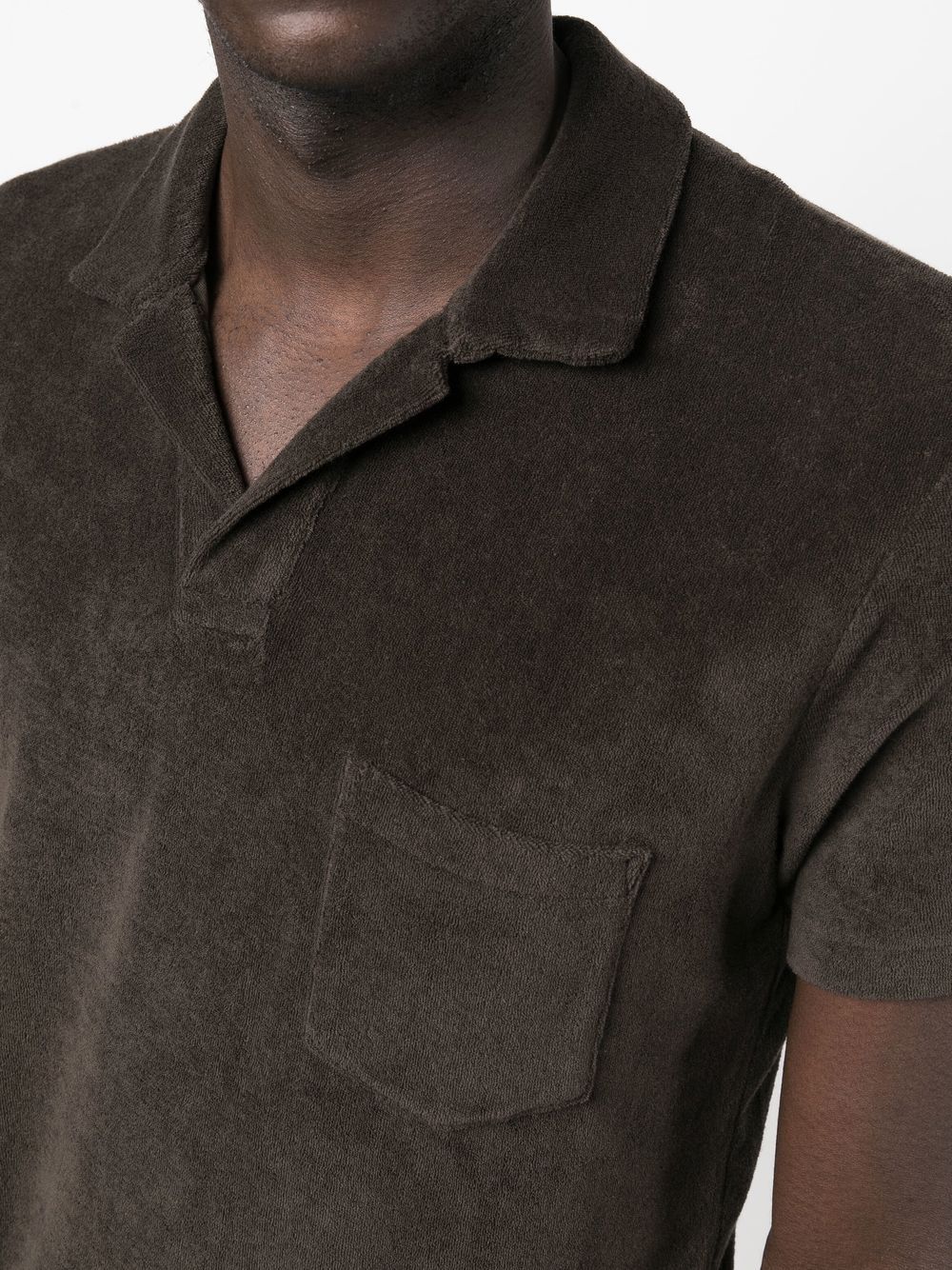 Shop Orlebar Brown Terry Short-sleeve Polo Shirt In Brown