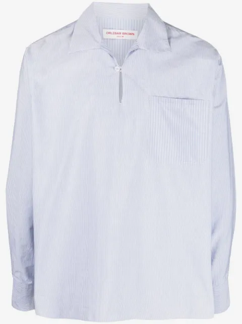 Orlebar Brown Thwaites striped long-sleeved shirt