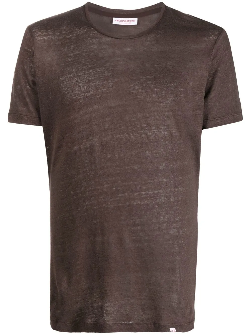 Orlebar Brown Short-sleeved Linen T-shirt In Brown