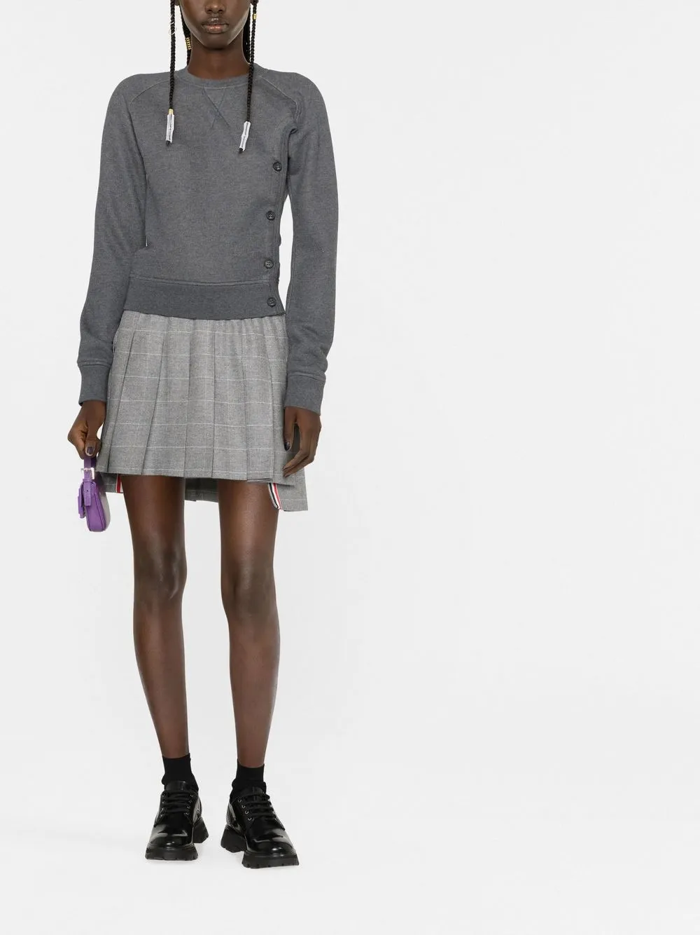 Nº21 Sweater met knoopdetail - Grijs