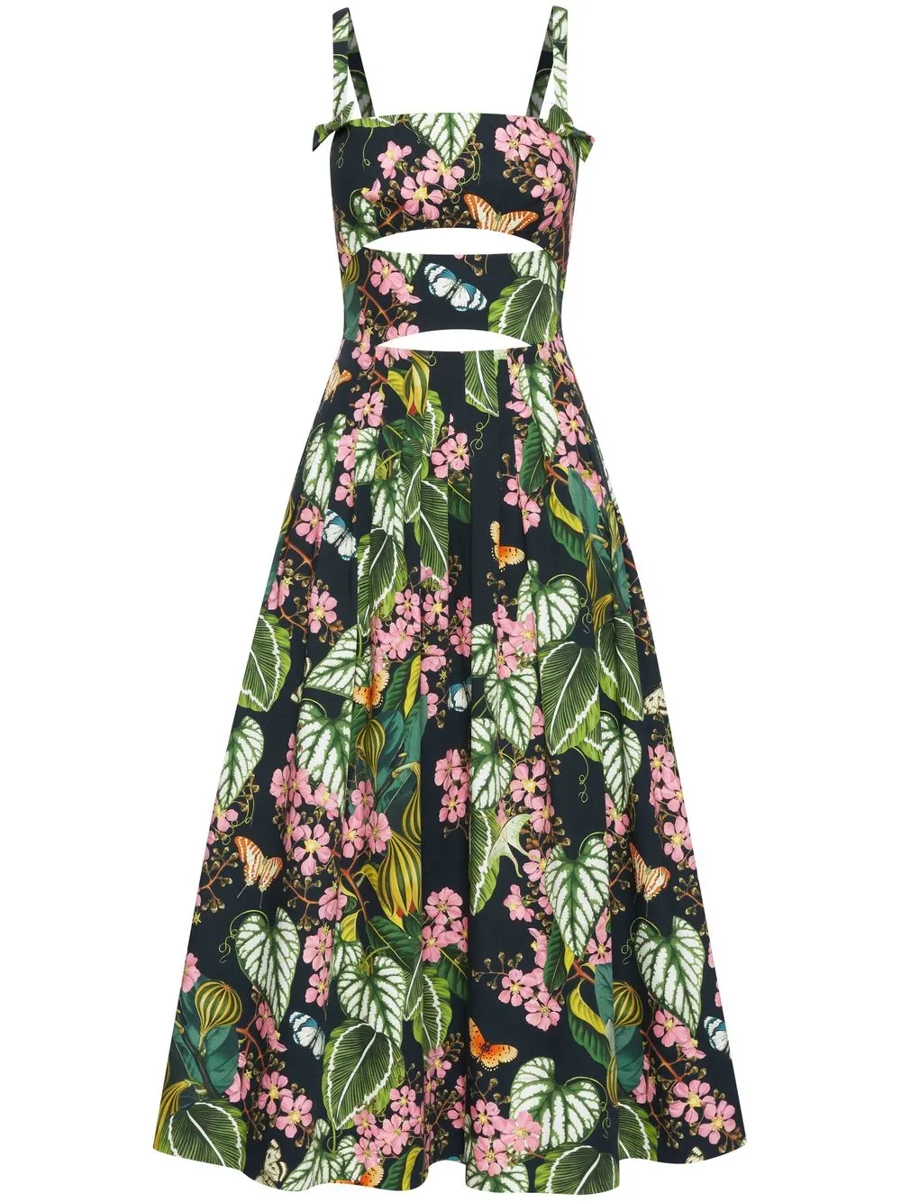 

Oscar de la Renta vestido midi con estampado floral - Azul