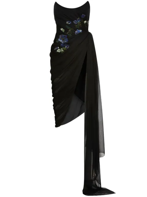 Oscar de la Renta - beaded draped minidress