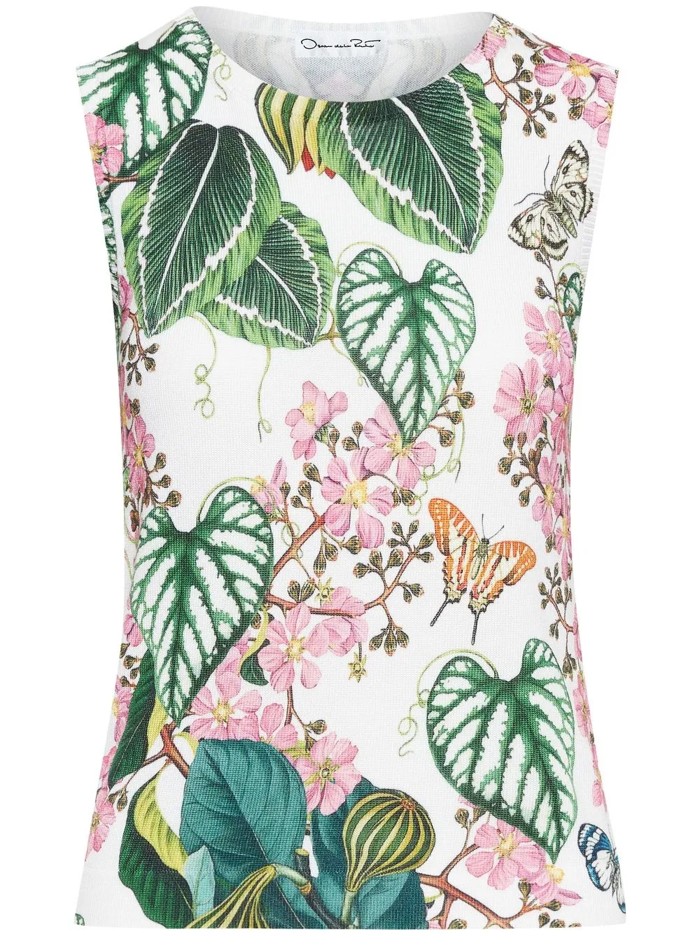 

Oscar de la Renta top con estampado botánico - Blanco