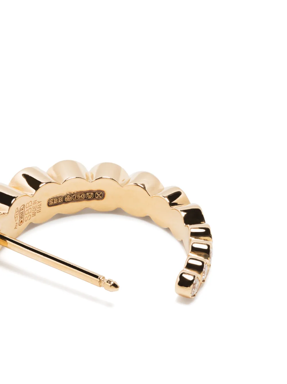 Sophie Bille Brahe Orecchino a cerchio in oro giallo 18kt con diamanti | Alta gioielleria | Image 4