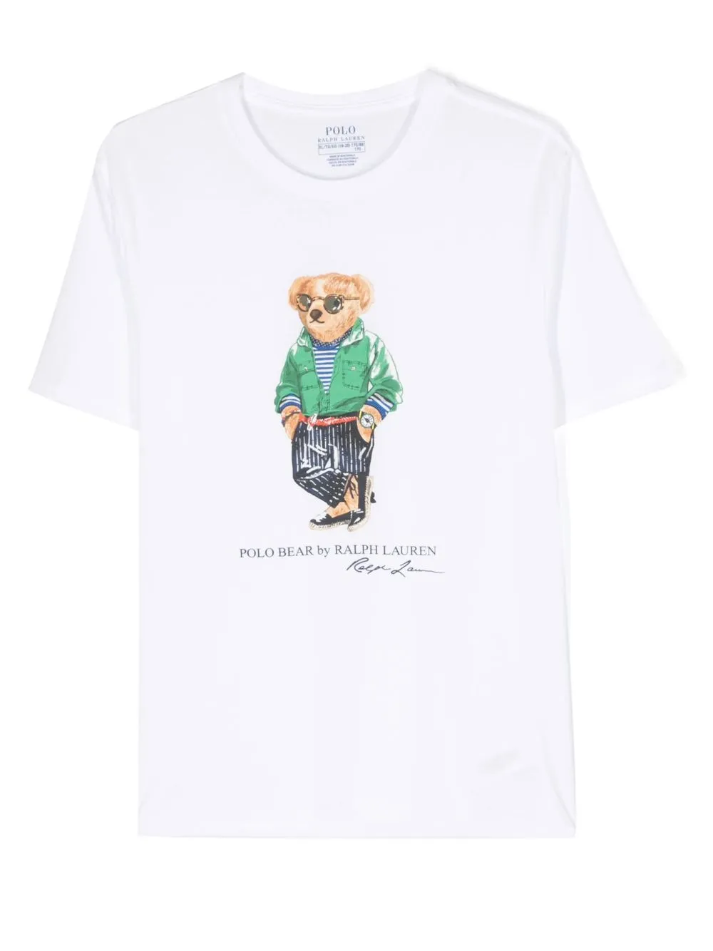 

Ralph Lauren Kids playera con motivo Teddy Bear - Blanco