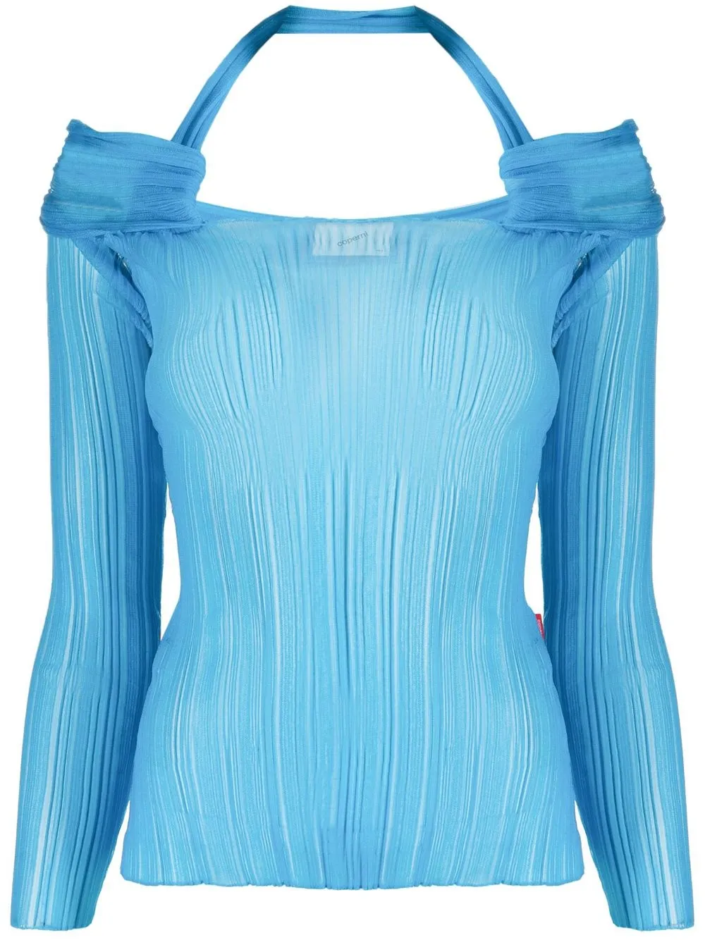 

Coperni sheer-mesh long-sleeve top - Blue