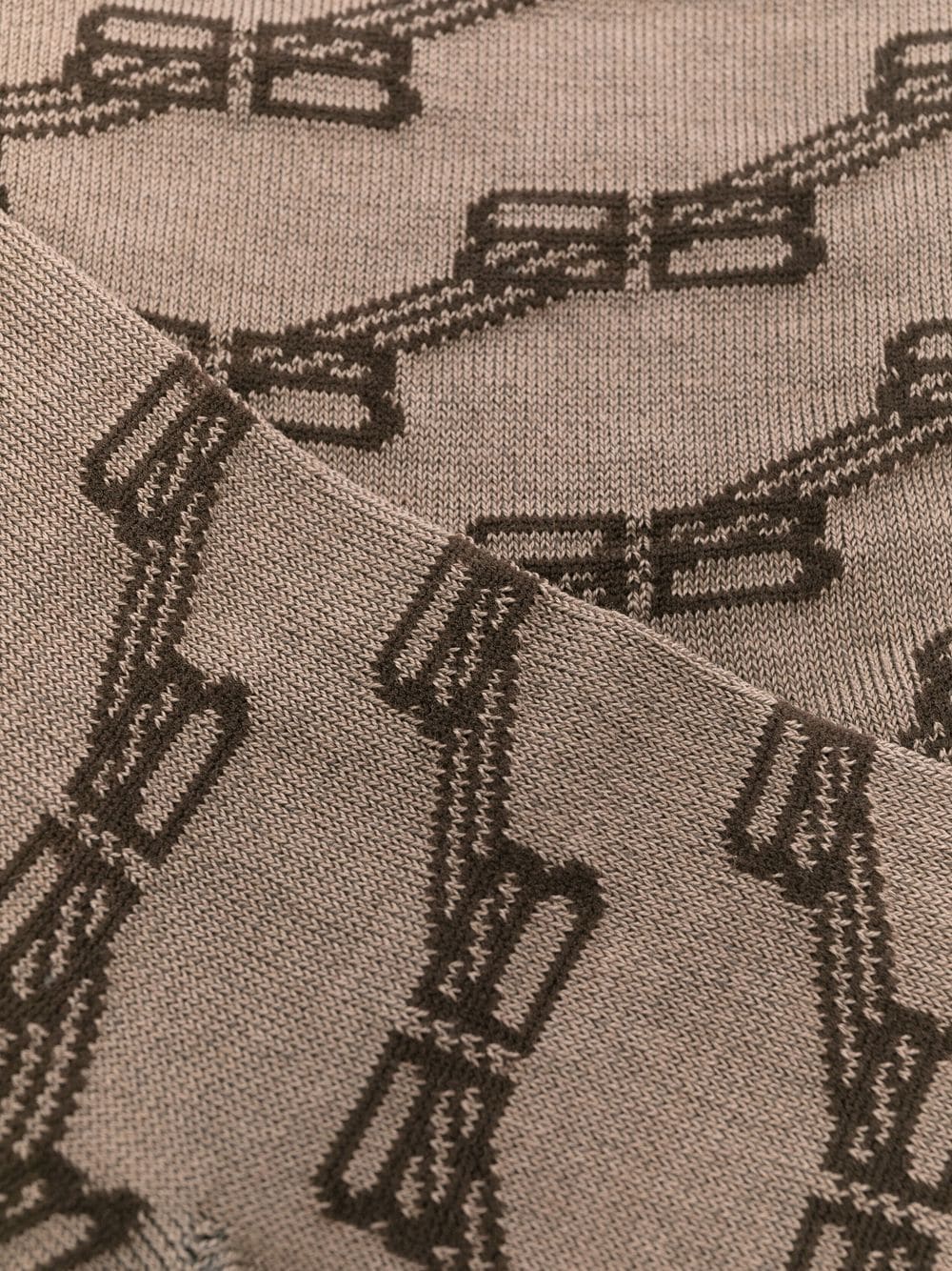 Balenciaga Sokken met monogram patroon - Bruin
