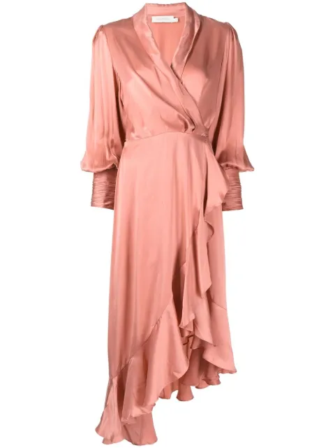 ZIMMERMANN ruffled-detail silk wrap dress