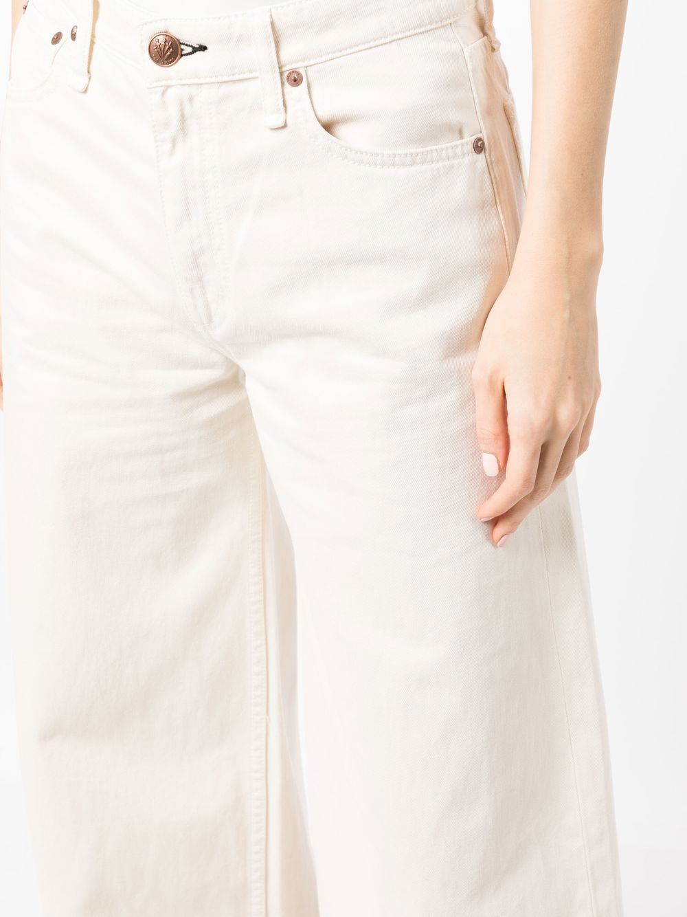 Shop Rag & Bone High-waisted Wide-leg Jeans In 白色