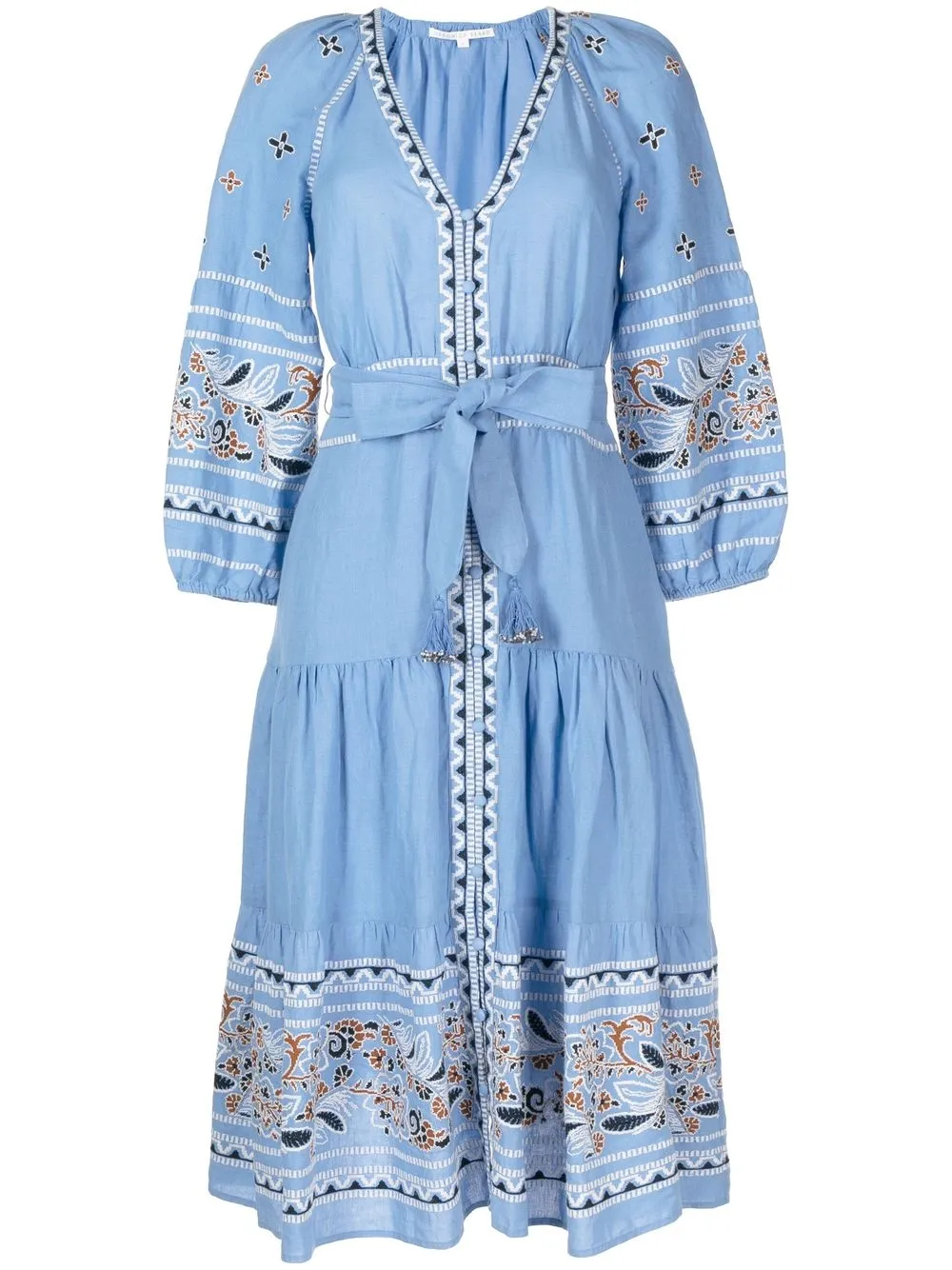 

Veronica Beard paisley-print belted dress - Blue