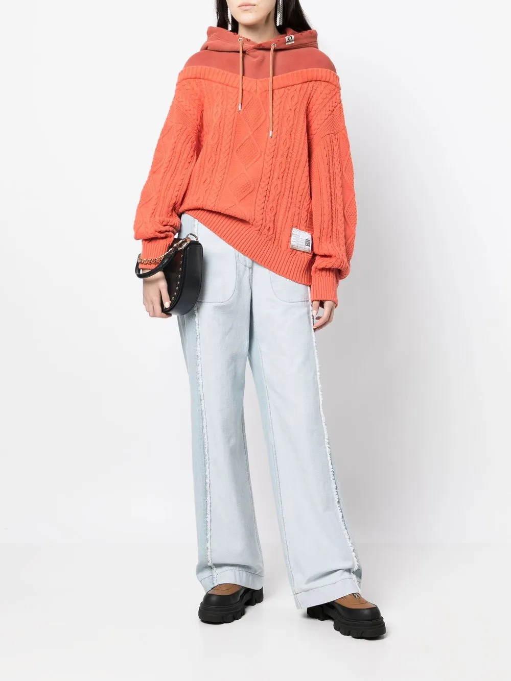 Maison Mihara Yasuhiro Hoodie met logo - Oranje