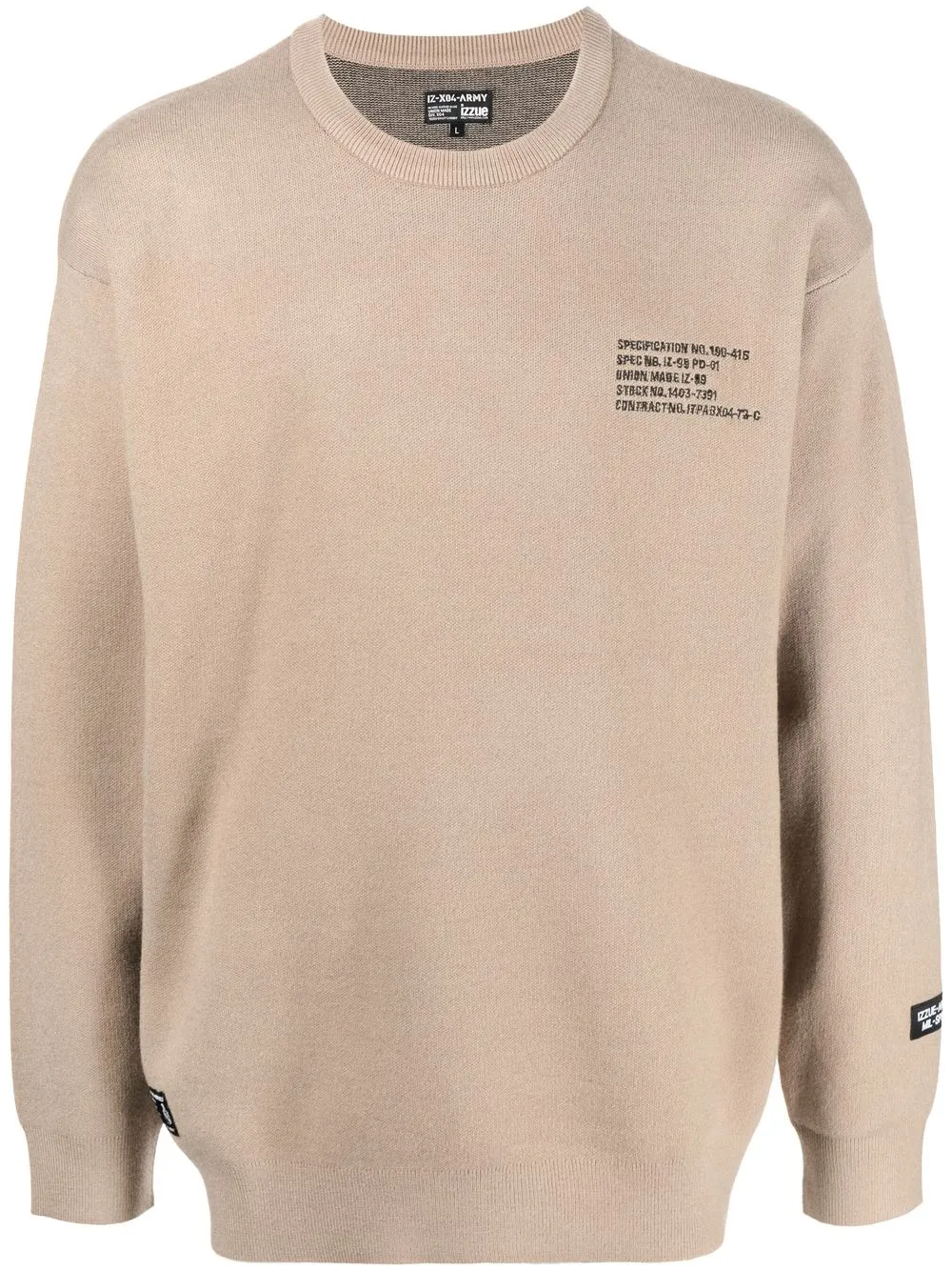 

izzue logo-print intarsia-knit jumper - Brown