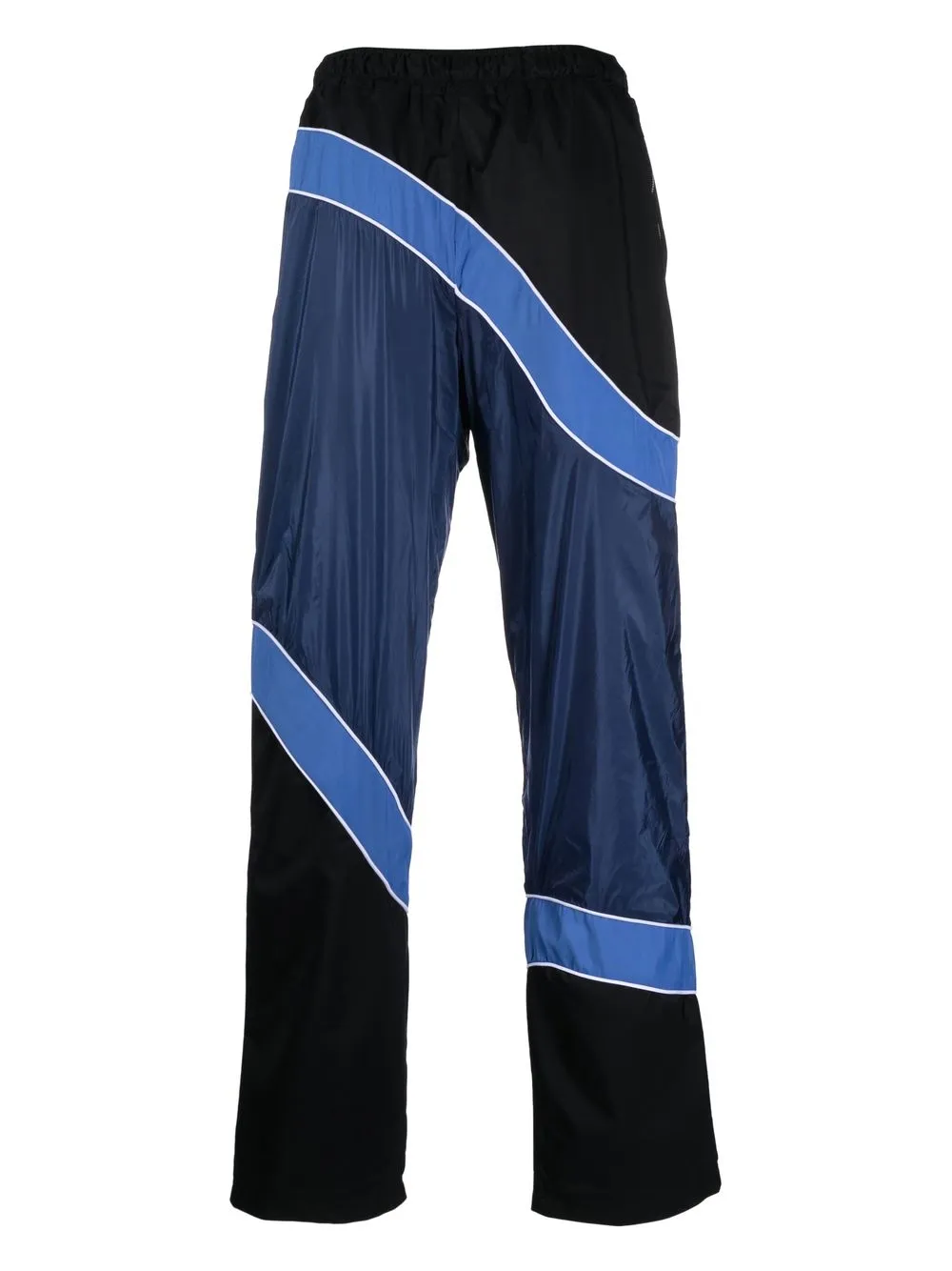 Shop Ahluwalia Colour-block Stripe-detail Trousers In Blau