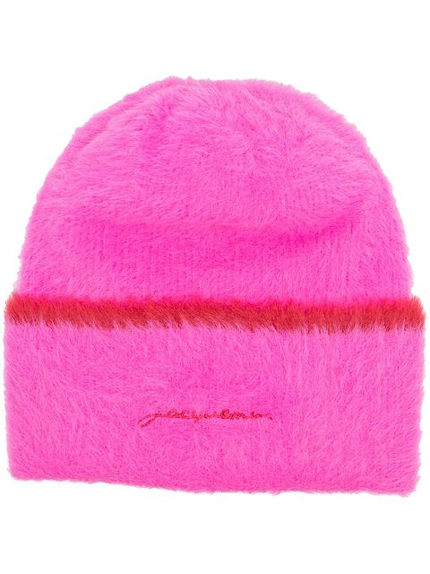 Jacquemus textured logo-embroidered beanie