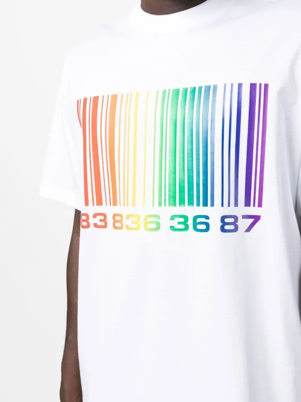 VTMNTS barcode-print crew-neck T-shirt | White | FARFETCH 