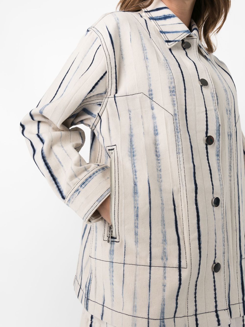 Tory Burch striped denim jacket | Smart Closet
