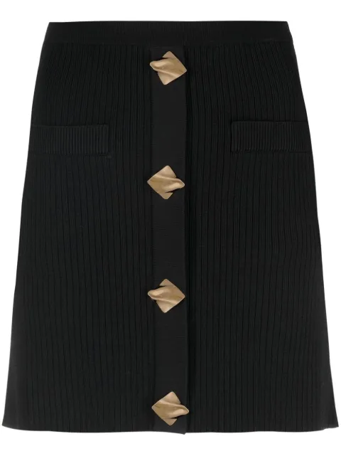 Self-Portrait ribbed-knit mini skirt 