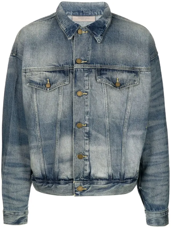 FEAR OF GOD ESSENTIALS Stonewashed Trucker Denim Jacket - Farfetch