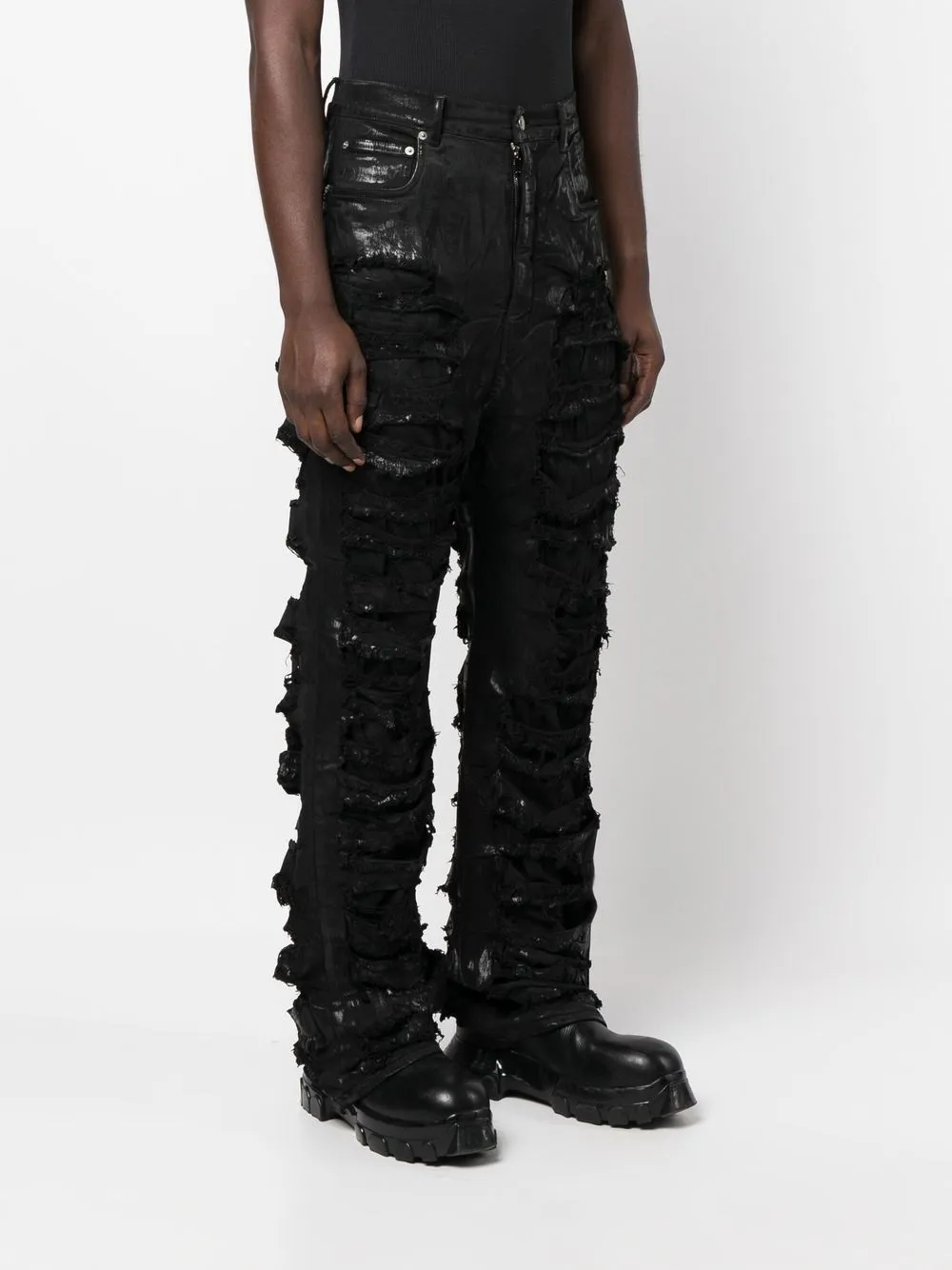 Rick Owens DRKSHDW ダメージ ワイドパンツ - Farfetch