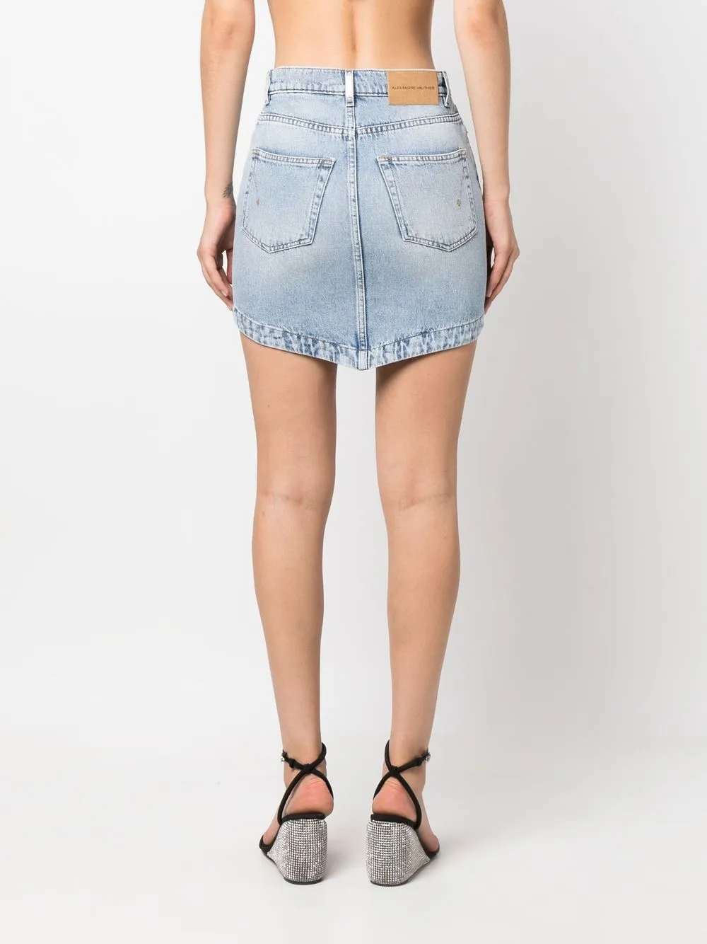 Alexandre Vauthier Denim Miniskirt In Blau
