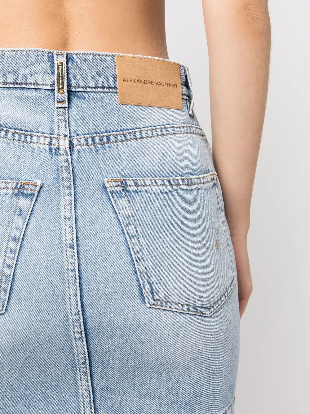 Alexandre Vauthier Denim Miniskirt In Blau